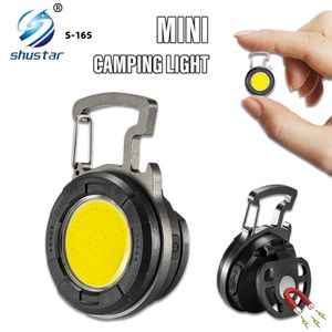 Super Bright MINI Flashlight Camping Light Lantern COB Keychain Work Light Floodlight with Strong Magnet and Clip Waterproof