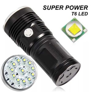 Torches LED tactiques super lumineuses 30000 Lumens XML T6 lampe de poche portable projecteur haute puissance 3 modes extérieur Linterna 12 18Led Camping EX18