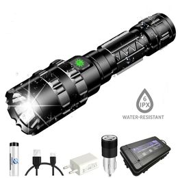 Linterna LED superbrillante a prueba de agua 5 modos de iluminación Antorchas de aleación de aluminio alimentadas por batería 18650 Adecuadas para caza