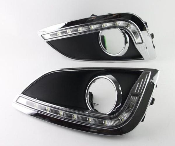 Super lumineux blanc LED lumière du jour feux de brouillard de voiture DRL LED feux de jour pour Hyundai IX35 201020139592776