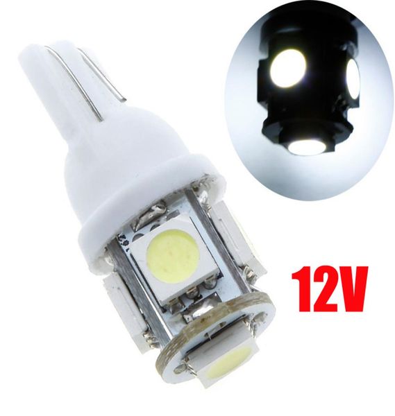 Blanco superbrillante T10 194 168 2825 501 W5W 5050 5SMD bombillas LED Interior del coche cúpula indicador del maletero bombilla de la puerta luz de matrícula 9205250