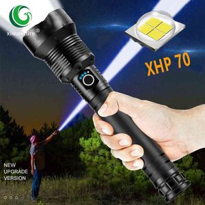 Super Bright XHP70 Aluminium zaklamp USB opladen Outdoor Waterdichte stroboscoop 2000 Lumen Home Emergency Camping Light J220713
