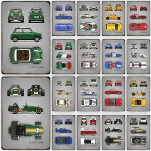 Super Car Retro Metalen Posterbord Garage Vintage Decoratief Tin Teken Auto Club Wall Art Plaquette voor Modern Huis Deocration Esthetische Garage Muur Decor 30X20CM w01