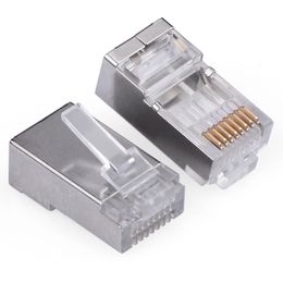 Super catégorie 6 coque en fer métallique blindé RJ45 tête de cristal hub commutateur à large bande câble réseau gigabit 8 cœurs