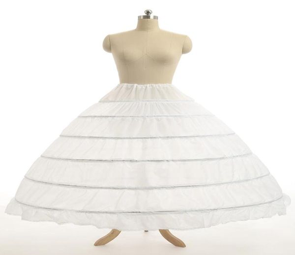 Robe de bal super bon marché 6 cerceaux jupons glissement de mariage Crinoline sous-jupe de mariée glisse 6 cerceau jupe Crinoline pour quinceanera8263791