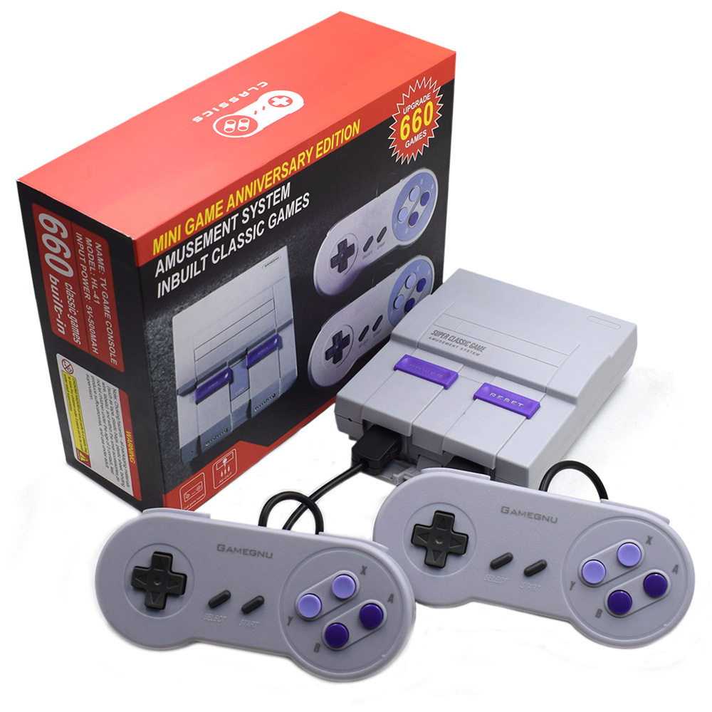 Super Classic SFC TV Handheld Mini Game Players Consoles Portáteis Sistema de Entretenimento Para 660 NES SNES Console de Jogos