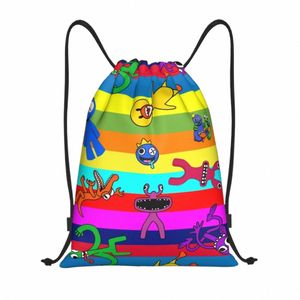 Súper colorido Rainbows Friend Drawstring Mochila Mujeres Sport Sport Gym Sackpack Portable Video Game Game Sack R0al#