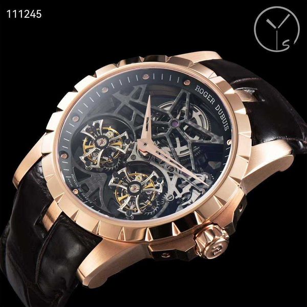 Súper complejo Dos relojes de pulsera tourbillon reales para hombre Dubi RDDB (ex) s08/09 Movimiento automático 46 mm Designer Luxury Style 6p