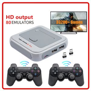 Super consola x pro Host nostálgico HD 4K HDTV Salida 64G / 128G Mini consola portátil Arcade Kids Retro Game Emulator Las consolas pueden almacenar 40000 juegos