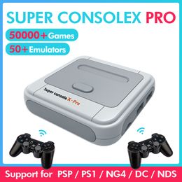 Super Console X Pro Amlogic S905X Console de jeu TV sans fil 50000 + lecteur de jeux TV Box 4K HD pour PSP pour jeux vidéo PS1