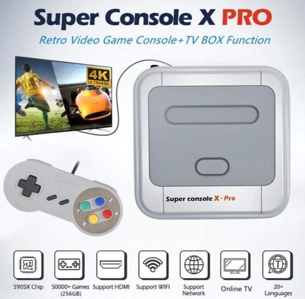 Super Console X Pro S905X HD Sortie WiFi Mini TV Video Game Player pour PSPPS1N64DC Double Système Breedtin 50000 Portable P2626212