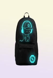 Super cool Luminous Boys and Girls Backpack USB Charges Sacs d'école Anime Fashion Unisexe Backpack Teenager Men Men de voyage Bag 2110137115408
