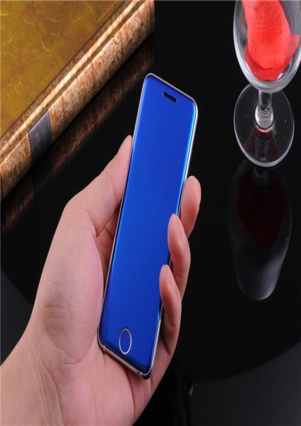 super cool uicool V6 mode téléphones portables débloqués ultra-mince carte de crédit téléphone mobile bouton tactile corps en métal double sim bluetooth di4716253