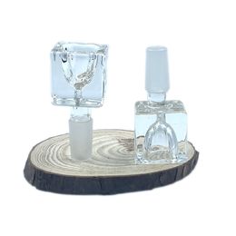 Super Cubic SQUARE Glass Hookah Bowl 14 mm 18 mm Cube BOWLS / SLIDE con junta masculina Bong de agua Accesorio para fumar