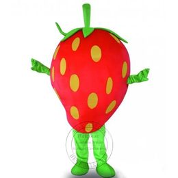 Super schattig volwassen grootte aardbei fruit mascotte kostuum gekostumeerd verjaardagsfeestje carnaval kostuum
