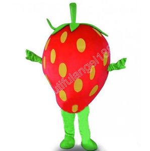 Super schattige volwassen maat aardbeien mascotte mascotte kostuum stripfiguur outfit pak Halloween volwassenen maat verjaardagsfeestje buitenoutfit liefdadigheid