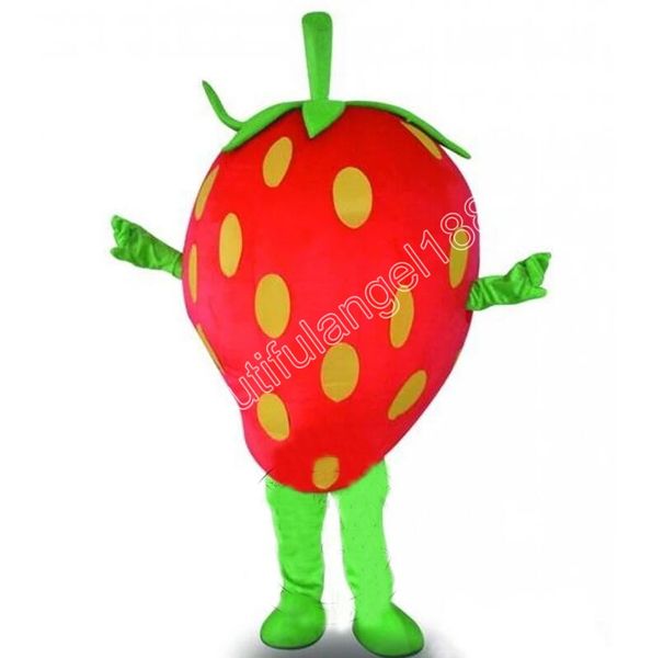 Super mignon taille adulte fraise fruit mascotte costume personnage de dessin animé tenue costume Halloween adultes taille fête d'anniversaire tenue extérieure caritative