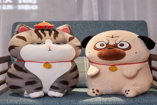 Súper lindo y suave desprecia el gato de peluche de juguete gordo redondo Shar Pei muñeca almohada para dormir decoración de cama de alta calidad regalo de cumpleaños para niños Q05529801