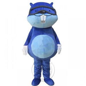 Costume de mascotte de castor bleu super mignon vêtements de performance de carnaval costume de fantaisie personnalisé vêtements publicitaires
