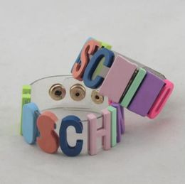 Super mignon couleur bonbon lettres en métal Bracelets à breloques mode femmes bijoux Bracelet collier de créateur Sautoirs Hip Hop Lucky Girl Bracelet accessoires