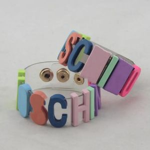 Súper lindo color caramelo Letras de metal Pulseras con dijes Moda Mujer Joyería Pulsera Diseñador Collar Gargantillas Hip Hop Lucky Girl Pulsera Accesorios