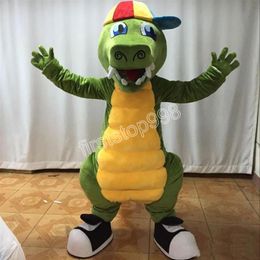 Costume de mascotte de crocodile super mignon simulation de performance dessin animé personnage de thème d'anime adultes taille costume de publicité extérieure de noël