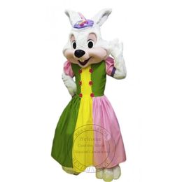 Super schattig meisje paashaas mascotte kostuum thema kostuum carnaval prestaties kleding