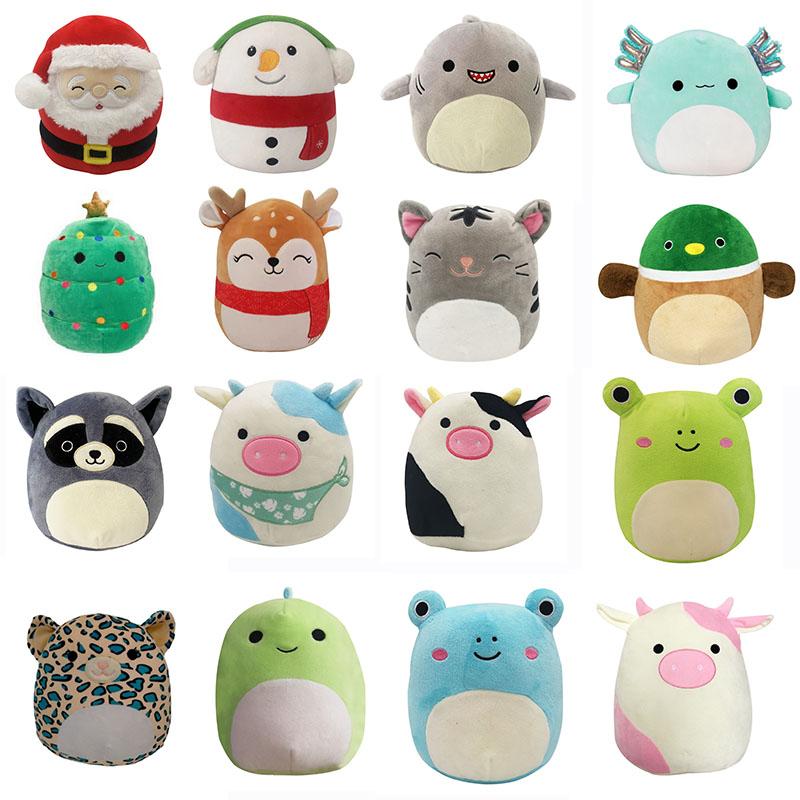 Süper Sevimli Peluş Bebekler Oyuncak Kawaii Plushie Meyve Hayvan Squishy Squishi Squish Mellow Mallow Yastık Dolgalı Hayvan Oyuncakları Noel Hediyeleri