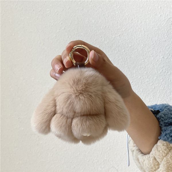 Super mignon lapin en peluche porte-clés Mini petit sac mignon pendentif porte-clés fermeture à glissière sangle doux moelleux lapins mignons cadeau pour fille vert