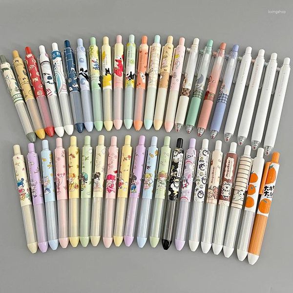 Stylo Gel Push Super mignon 0.5, encre noire, beau Style japonais, Signature à séchage rapide, fournitures scolaires Kawaii