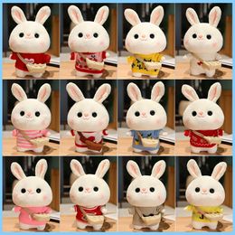 Super süße Kaninchen-Jahr-Maskottchen-Puppe, weiße Kaninchen-Puppe, Stofftier-Kaninchen-Puppe, Neujahrsgeschenk, Mädchen süß