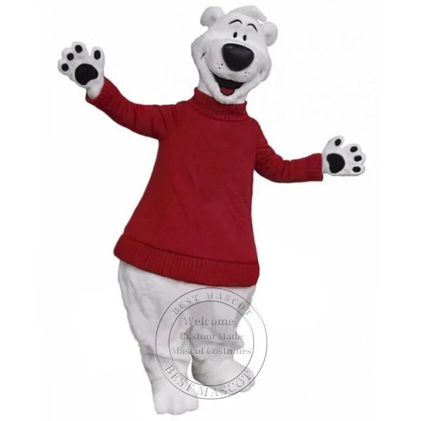 Costume de mascotte d'ours rouge super mignon Vêtements de performance de carnaval Costume de Noël Ad Apparel