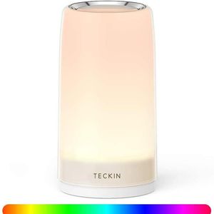 Super deal tafellamp Decoratie aanraakgevoelige veelkleurige veranderende RGB LED -bedlamp met dimbaar warm wit licht voor slaapkamers en woonkamers nachtlichten