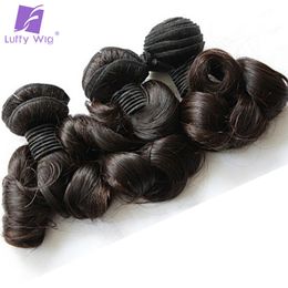 Poules de cheveux Super Double Drawn Remy Brésilien Bouncy Bouncy Teave Real Human Heuv Hair Extensions Aunty Fumi Curl with Close Luffy