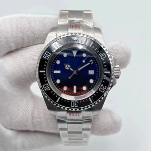 Super Factory Luxury Mens Watch 44mm Deep Ceramic Bezel Sea-Dweller Sapphire Cystal en acier inoxydable avec fermoir à verrouillage coulissant mécanique automatique montres-bracelets pour hommes