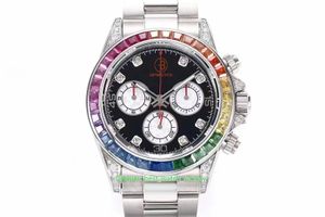 Super Factory Mens Watch Cal.4130 Motion Chronograph Watches 40mm Cosmograph 116599 RBOW Diamond Gem Beze Sapphire mécanique automatique Mentille