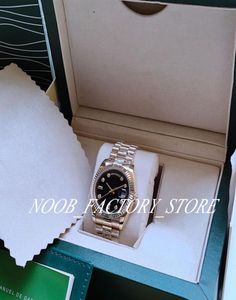 Super Factory S Watch Automatic Movement Gift Christmas 36 mm Yellow Gold Black Champagne Boîte Original Box Diving Montres9933532