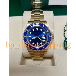 Super Factory Watches Men 40mm Or 18K Asia 2813 Mouvement Automatique Doré Cadran Bleu Lunette Céramique Bleue Date Ref.126618 Watch Mens Sapphire Glass Diver Wristwatches