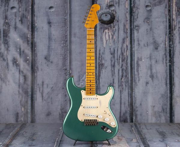 Super Faded Sherwood Green Metallic de alta calidad ST Eléctrica Guitarra cromada entrega de hardware chapado 3740357