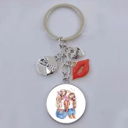 Super Family Happy Big Family Super Dad Mom Boy Girl's Day Gift Keychain Diy Nieuw ouder-kind ouder-kind Fun Keychain