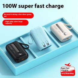 Super snel opladen met ingebouwde kabel power bank 20000 mAh grote capaciteit mini draagbare compacte mobiele voeding gratis verzending