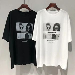Super Feel Modal shortsleeved t -shirt dames zomer Koreaans geprint losse en inactieve middenlengte top 240403