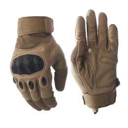 Gants tactiques durs à coque en cuir Super Fiber Protection d'équitation pour hommes Anti-coupure Fitness Training Army Military