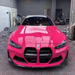 Super brillant betterave rouge vinyle Wrap adhésif autocollant brillant voiture emballage feuille rouleau avec dégagement d'air sans bulles