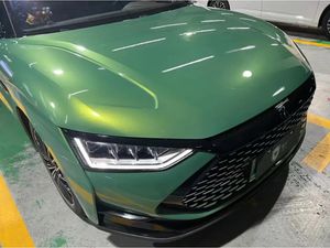 Super glanzende regenboog smaragdgroene groene vinyl wrap lijm sticker film glanzen metallic auto wikkel folie roll lucht release bubbel