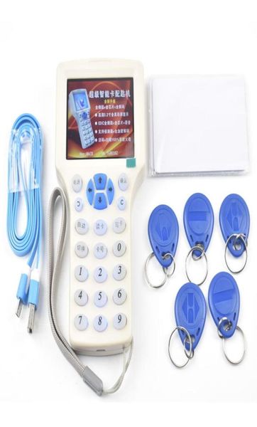 Copieur de cartes Rfid NFC Super portable, lecteur et cloneur avec écran, 5 étiquettes inscriptibles 125khz, 5 cartes modifiables UID 1356mhz, 3790747