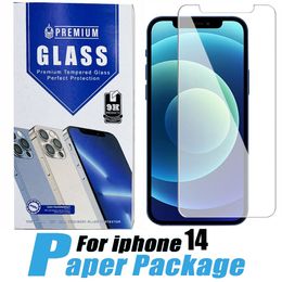 Protector de pantalla súper duro Vidrio templado para iPhone 15 14 Pro Max 13 12 11 XR XS X 6 7 Plus 8 Samsung A13 a12 a32 A02S A53 A52 A51 A22 5g 9H 2.5D con caja de papel 10 en 1