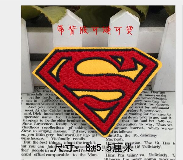 Parche de insignias de superhéroe Superman para ropa, pegatinas para planchar, apliques de costura para chaqueta, decoración de tela vaquera