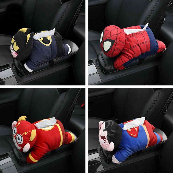 Accoudoir universel Super Hero, toon créatif, support de boîte à mouchoirs mignon, produits d'intérieur, accessoires de voiture