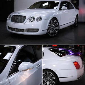 Super High Gloss White Vinyl Car Wrap glanzende glanzende witte film met luchtbel voor voertuigfolie Sticker Foil311i